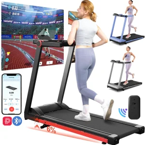 3.5HP Foldable Treadmill 350lbs Adjustable 6% Incline