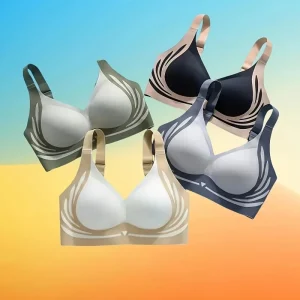 4-Pack Women's Seamless Striped Sports Bras Set