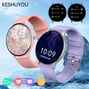 KESHUYOU Women Smart Watch Bluetooth Talk Full Screen